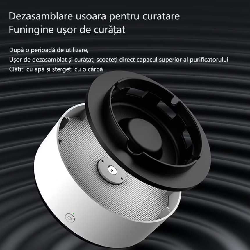 Scrumiera inteligenta cu aspiratie circulara de 360°