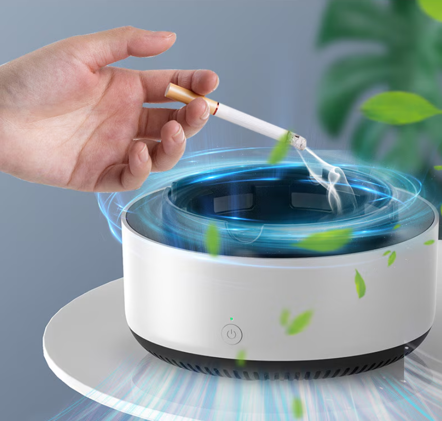 Scrumiera inteligenta cu aspiratie circulara de 360°