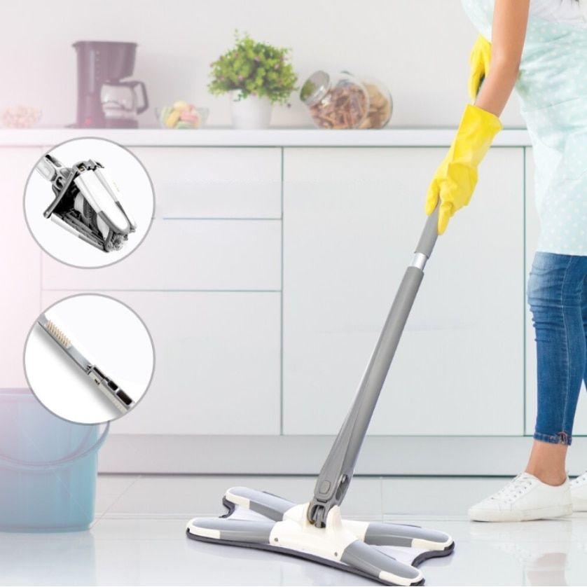 Mop microfibra, reglabil. Inaltime 140 cm. Otel inoxidabil