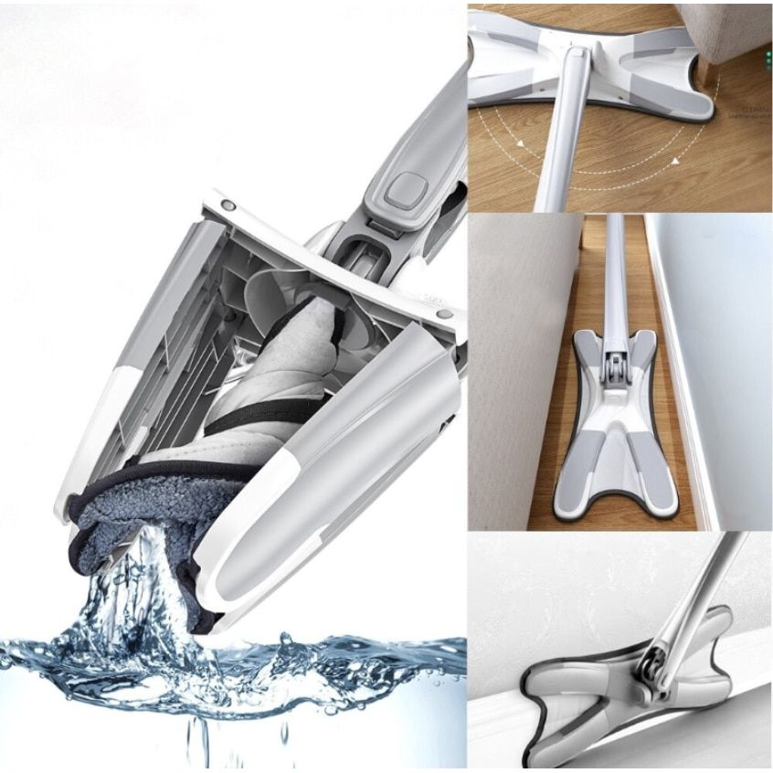 Mop microfibra, reglabil. Inaltime 140 cm. Otel inoxidabil